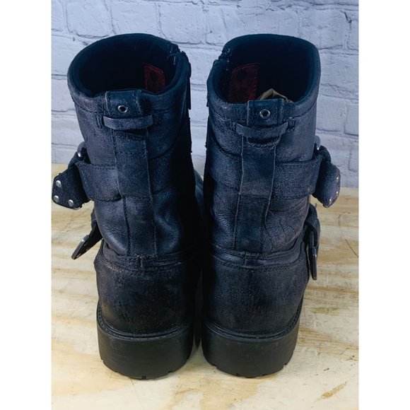 Harley Davidson Brushed Leather WILDER BOOTS Men's Black Gray Size 10M - Picture 10 of 13